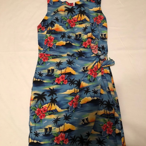 Kilam Dresses & Skirts - Kilam  Women’s  Blue Tropical Sleeveless Dress